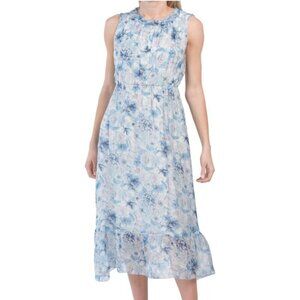 LE RAGAZZE Made In Italy Silk Sleeveless Midi Floral Dress size M